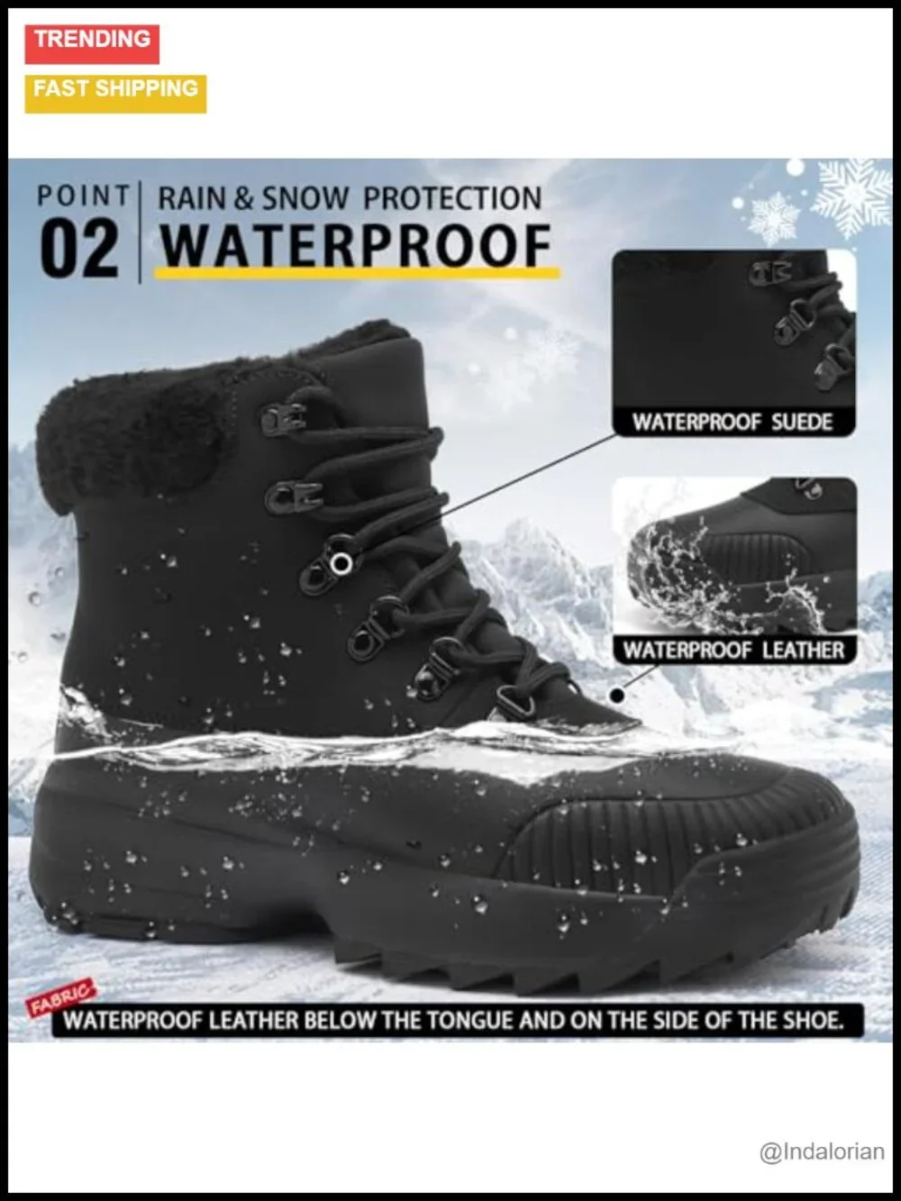 Waterproof Winter Snow Boots for Women Insulated Fur-Lined Non-Slip Walking